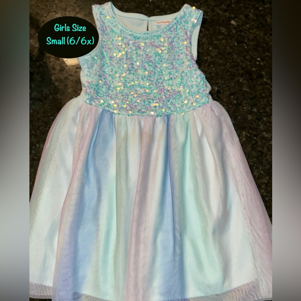 Cat & Jack Sparkling Sequin Dress - pastels Blue and Purple